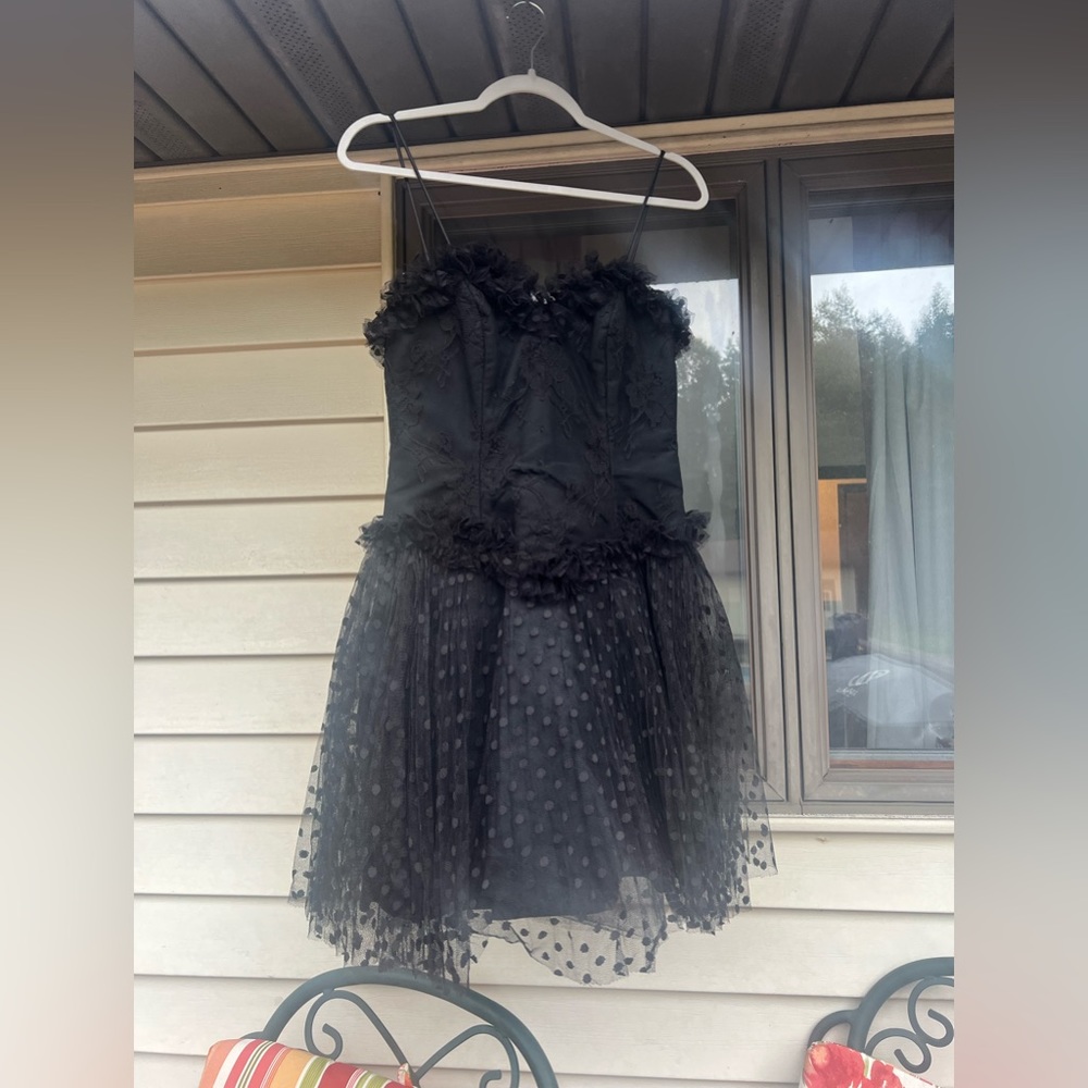 Vintage Ann Taylor Black Lace corset Dress size 4